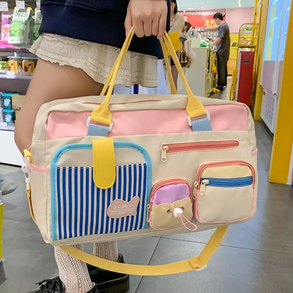 

Oxford Travel Duffel Bag Sturdy Short Distance Nylon Duffle Bag Foldable with Shoe Compartment Travel Luggage Bag Trip