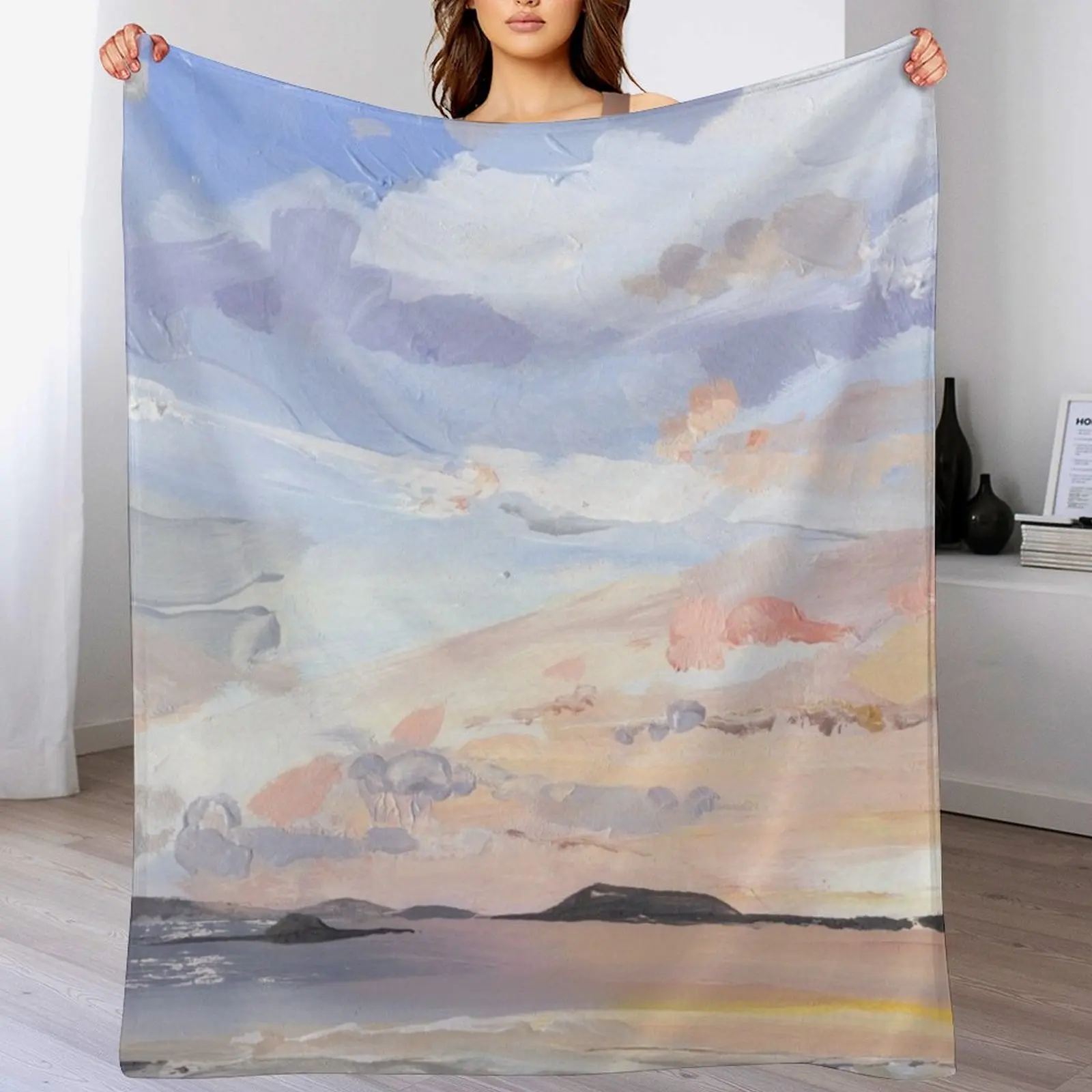 

'SUNSET OVER BRYHER', Tresco ISLES OF SCILLY Throw Blanket Thin Comforter Blankets