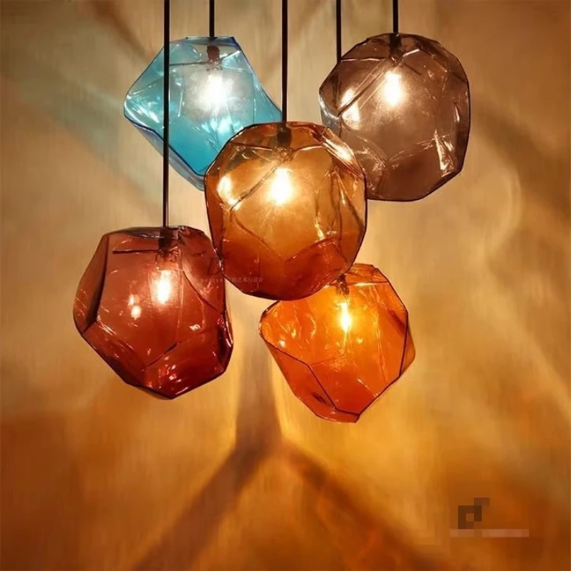 

Simple colored glass pendant light, dining room bar, bedroom, living room, coffee shop, lighting fixtures