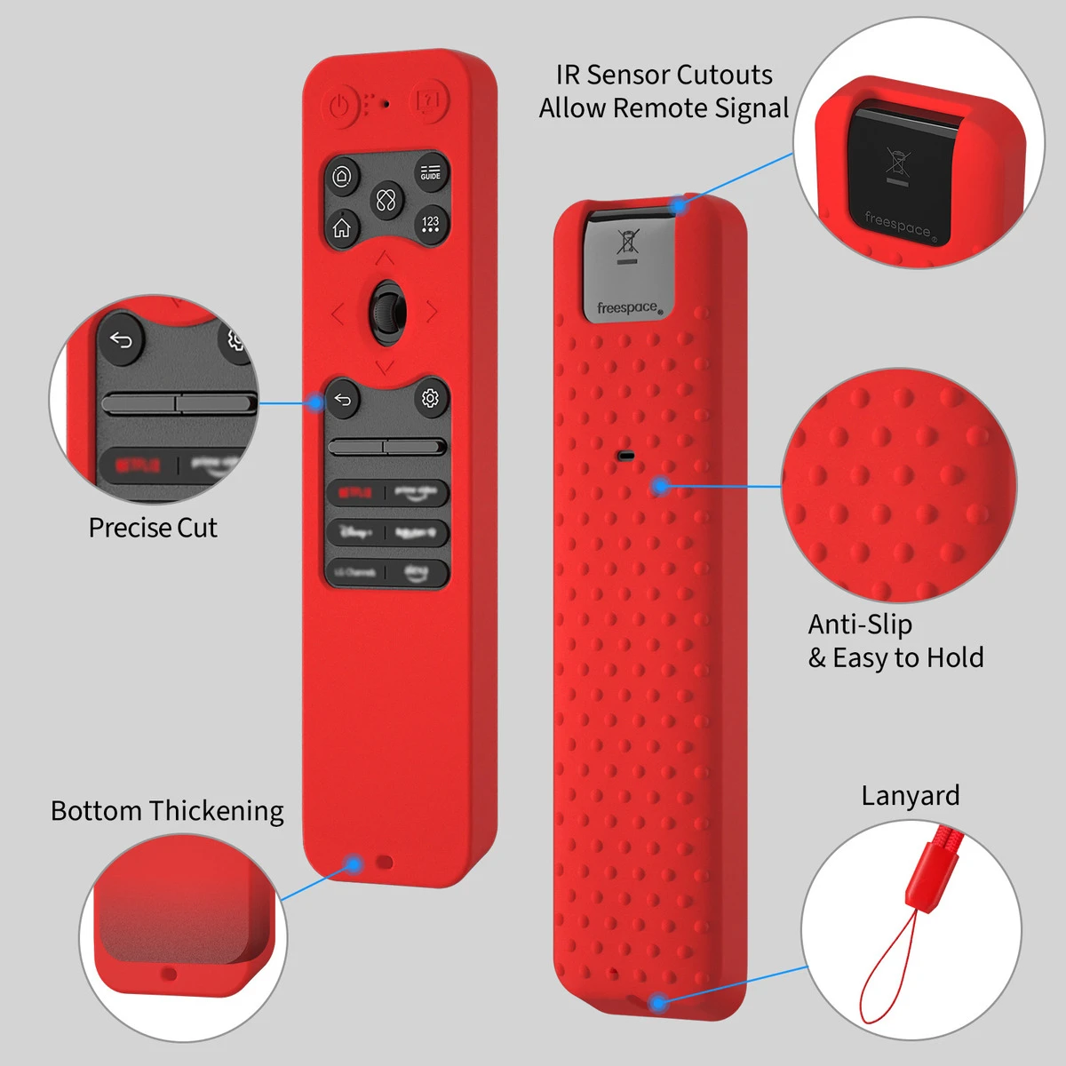 Compatible with LG MR25GA 4K Remote Control Protective Case, Also Fits LG OLED 2025 Smart TVs. All Buttons Remain Exposed.