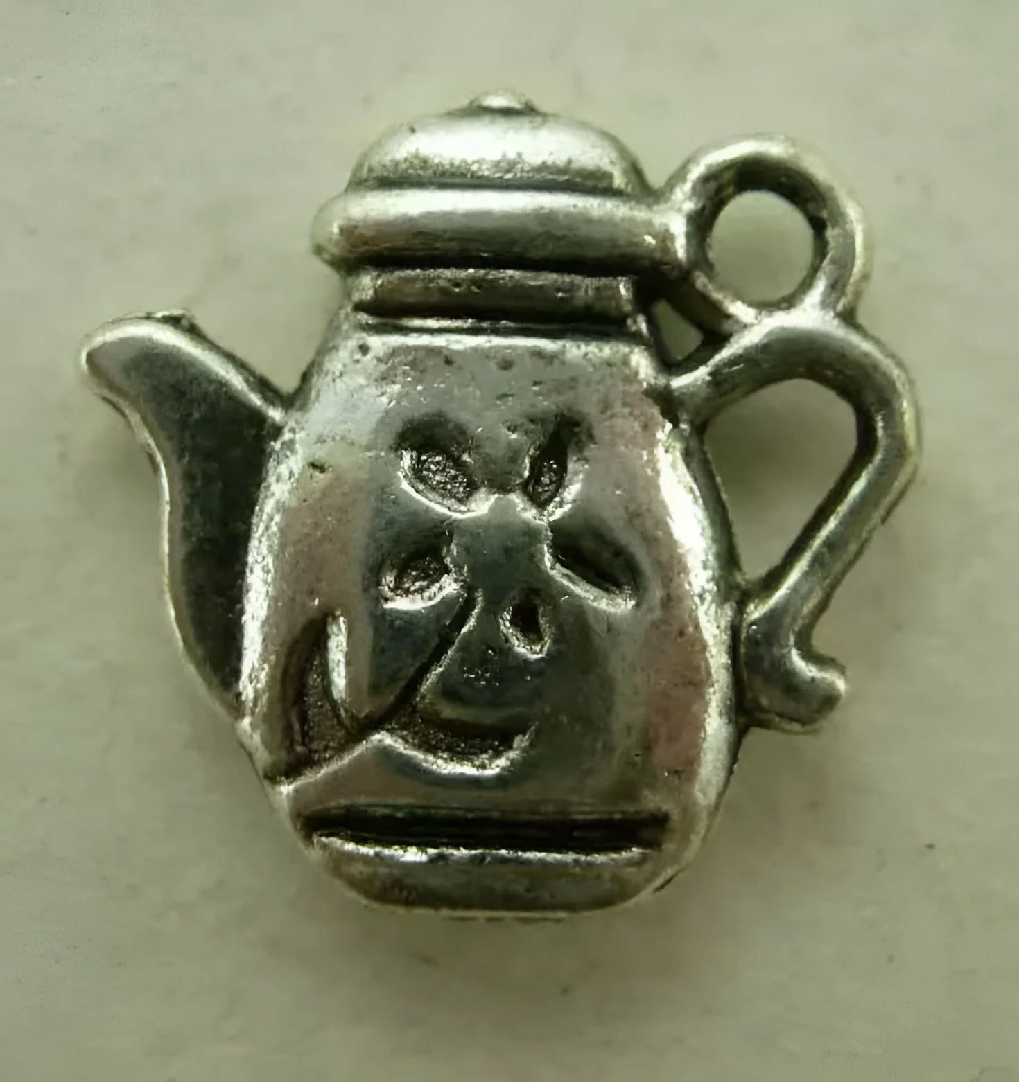 25pcs 12mm     Alloy matel tibetan silver 2sides  teapot pendnants        HWH0818