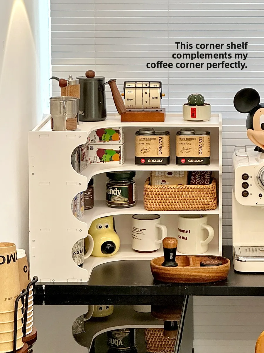 

Настольный угловой держатель для чашек, аксессуары для приготовления кофе, многоуровневая полка для хранения, угловая установка для кухонного шкафа для кофеварки пуровер