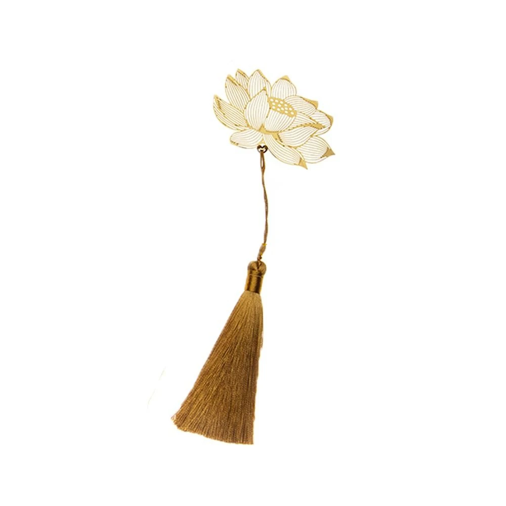 

Tassels Hollowed Out Bookmark Leaf Vein Lotus Flower Metal Bookmark Chinese Style Wutong Leaves Book Clip