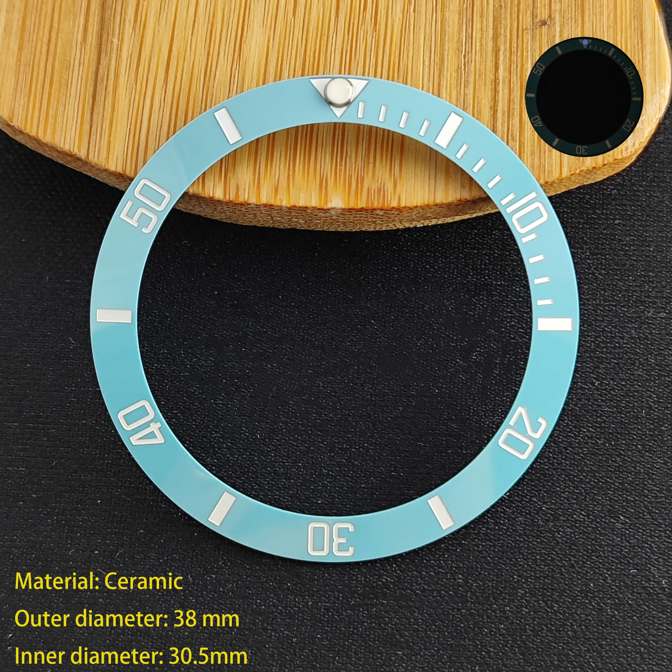 38mm luminous bezel is suitable for High Quality ceramic inserts with an inner diameter of 31.5mm in 40mm case accessories