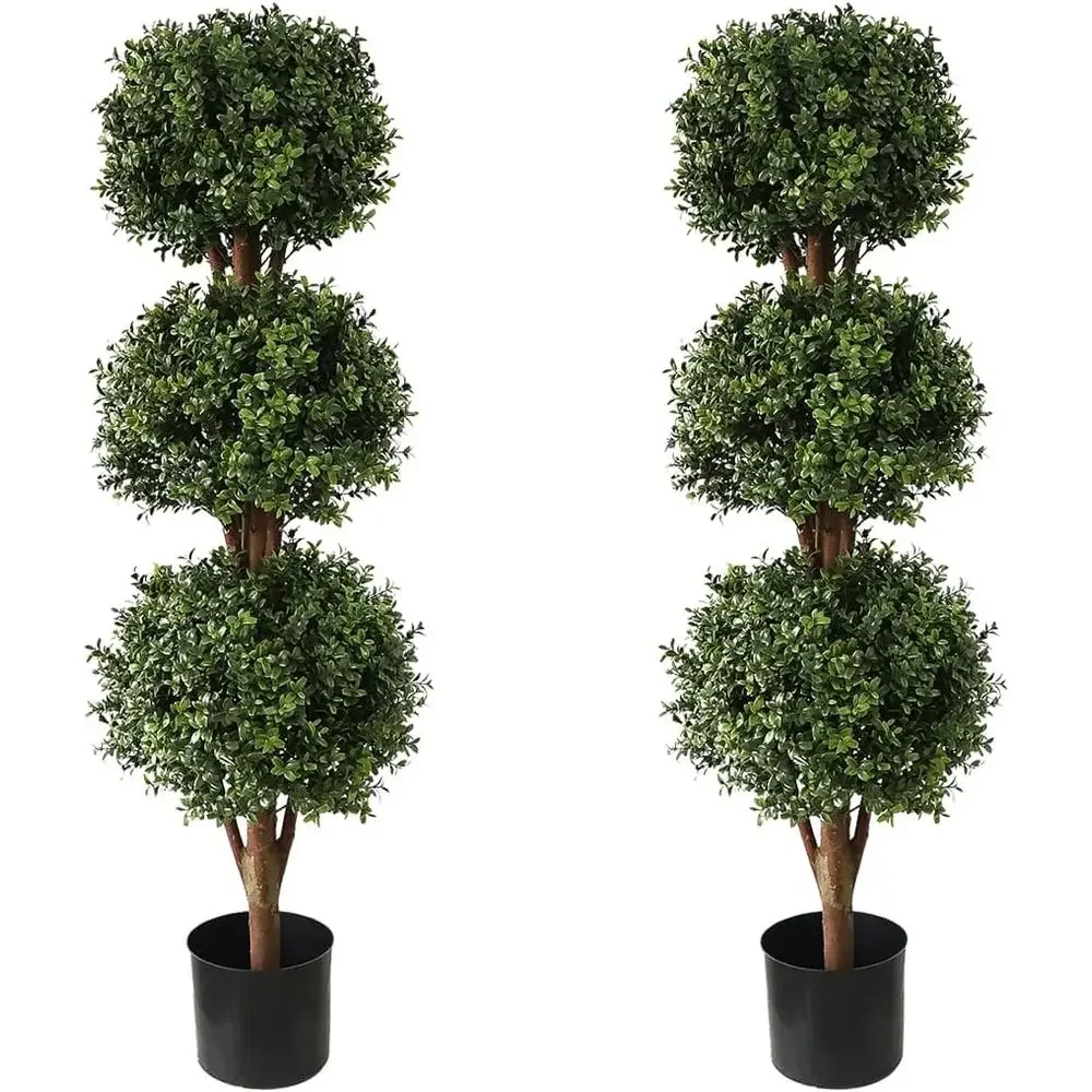 

Двойной набор искусственных деревьев-топиарей из самшита длиной 46,5 дюймов для использования на улице и в помещении