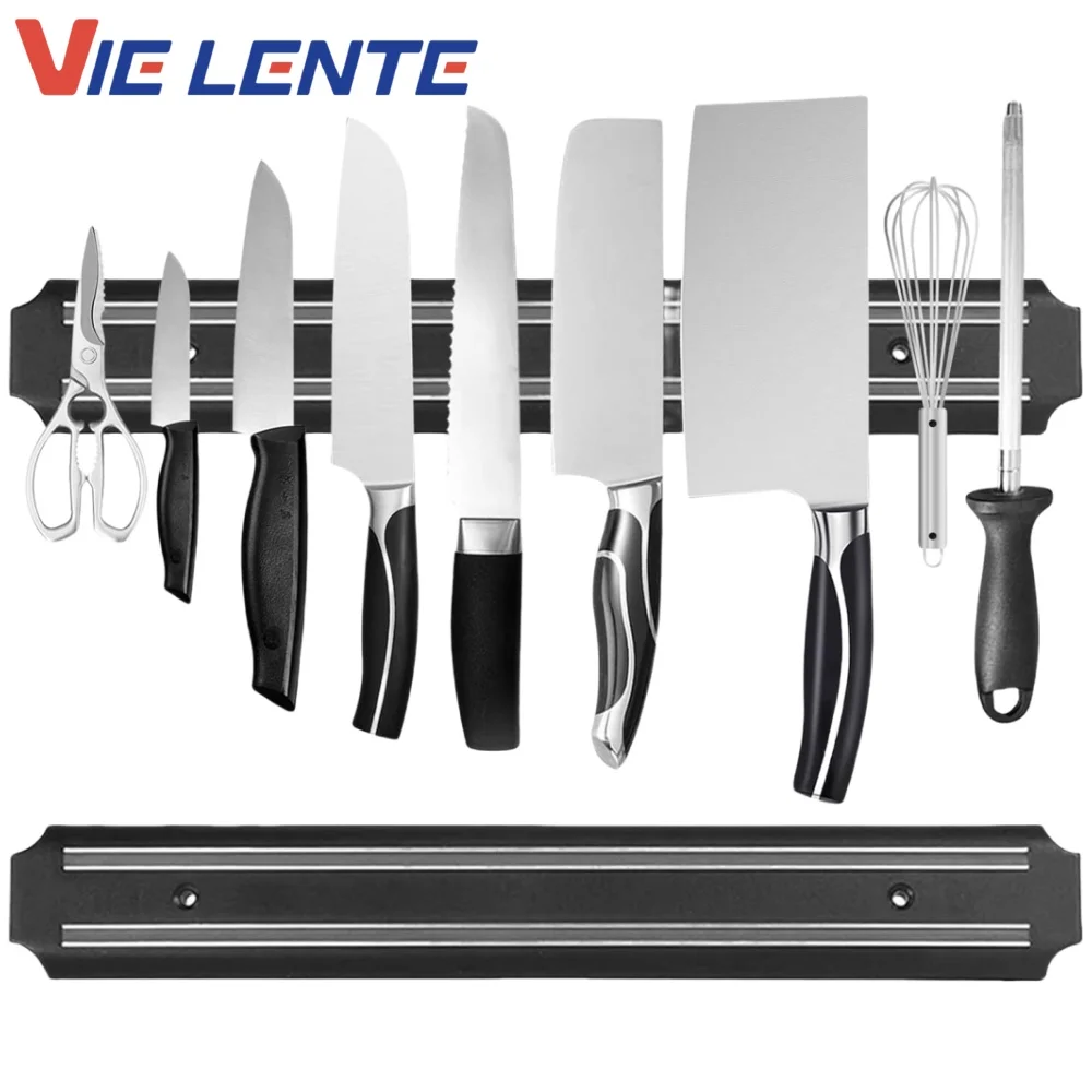 Faixa magnética profissional para faca, suporte magnético de aço inoxidável para faca de cozinha, barra 33 38 cm, acessórios de cozinha