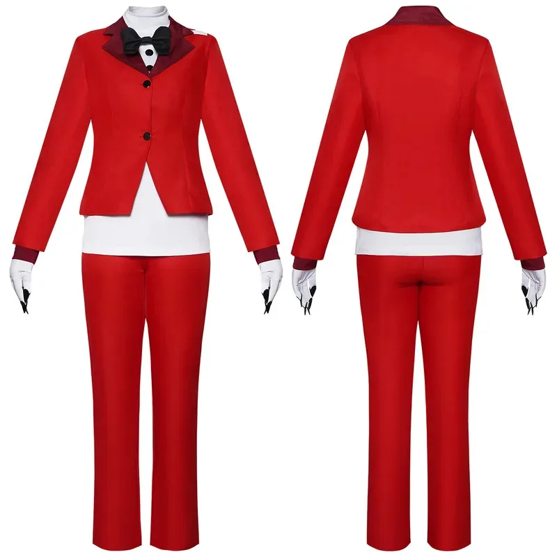 Disfraz de Anime Hazbin Cos Hotel Charlie Morningstar, traje rojo, chaqueta, peluca, ropa de fiesta de cumpleaños y Halloween, uniforme