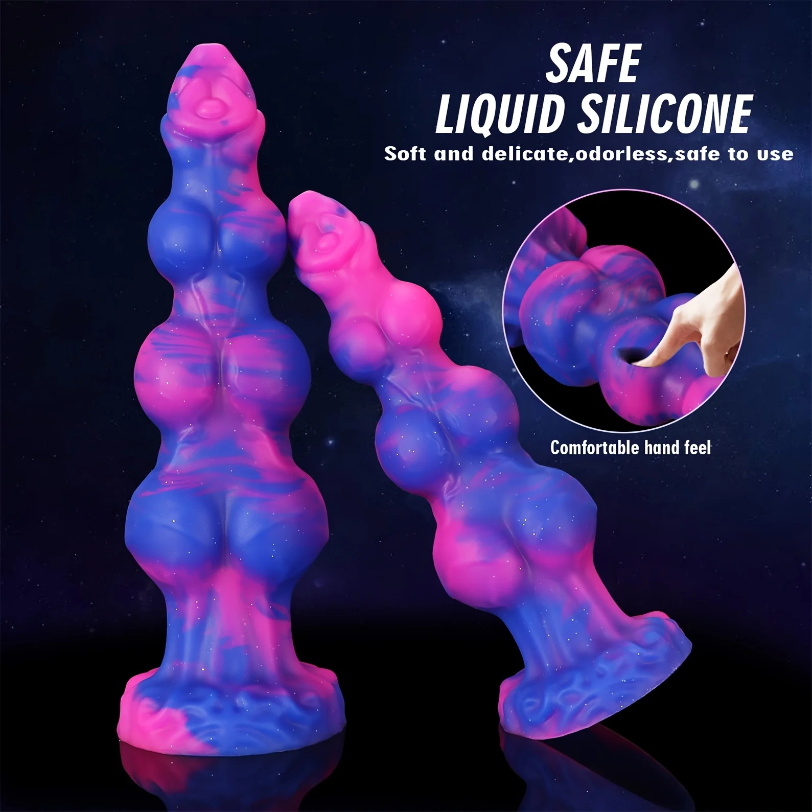 Starry sky monster dildo fantasy 3 knot dildo, soft silicone anal dildo, puppy G-spot dildo with big suction cup gay and lesbian - Image 2
