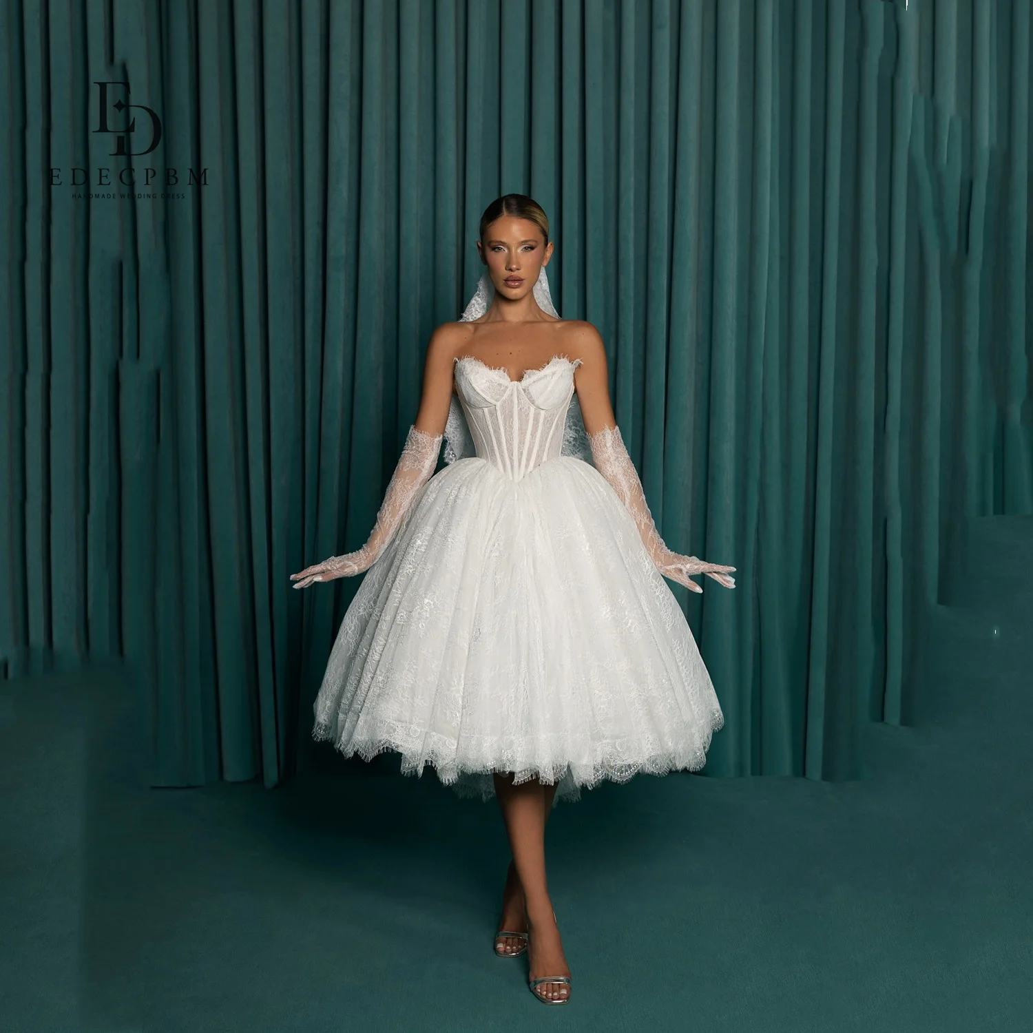 

EDECPBM Sweetheart Wedding Dresses for Parties Customized Lace Prom Dress 드레스 Women's Evening Dress فساتين سهرات Robes of Soirée