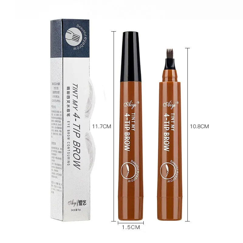 4 팁 눈썹 연필 3D 마이크로 블레이드 방수 영구 여성을위한 고품질 전문 메이크업 저렴한 화장품 강화제
