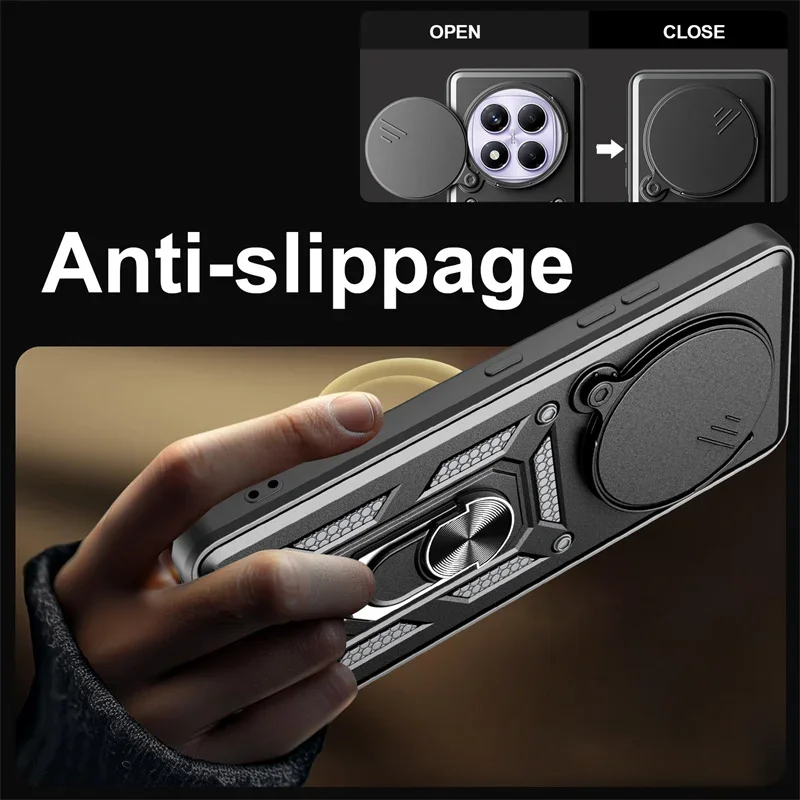 Для Xiaomi Redmi Note 14 Pro 4G Чехол Matel Ring Armor Чехол для телефона для Redmi Note 14 Pro Note 14 Pro 4G Магнитный чехол-подставка