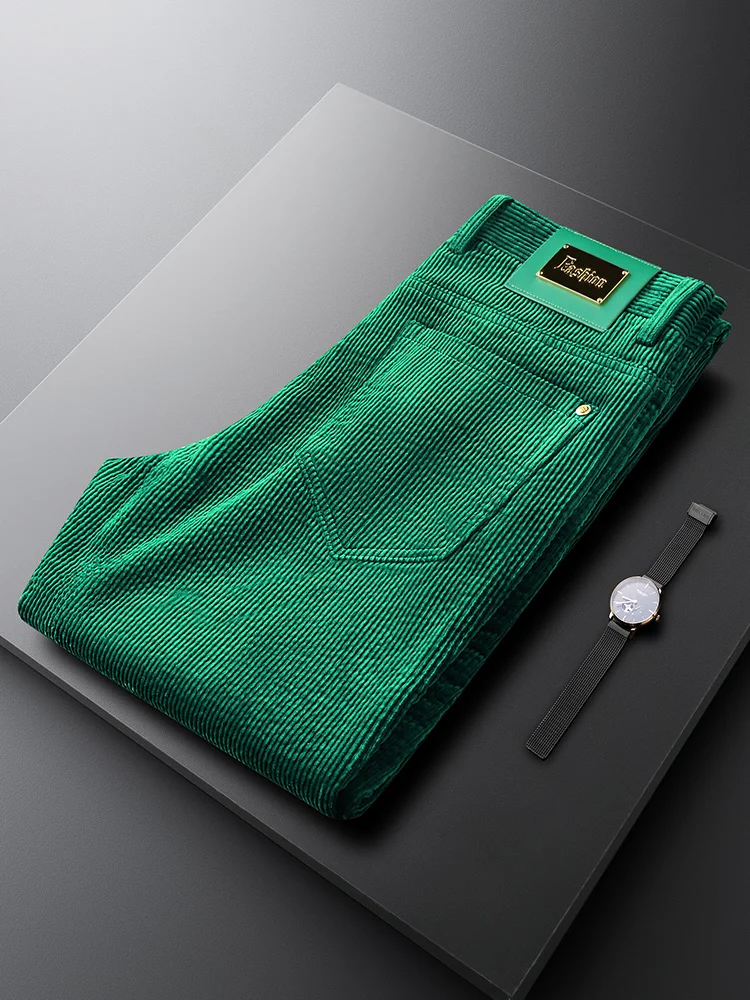 

Вельветовые брюки, мужские тонкие прямые модные повседневные брюки, осенне-зимние бархатные мягкие деловые повседневные брюки