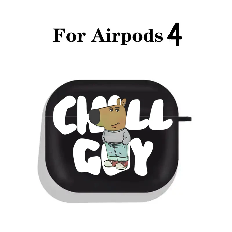 Cute Funny Cartoon Dog Chill Guy Case for Airpod Pro2 1 2 3 4 Pro Meme Wireless Headphone Cover for Air Pods 4rd Gen Funda