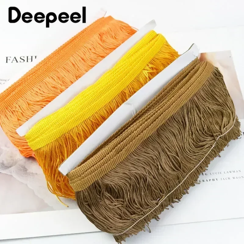 10Meters 10/15/20/30cm Colorful Long Tassel Fringe Trim Woven Lace Ribbon DIY Latin Dance Dress Garment Decor  Accessories