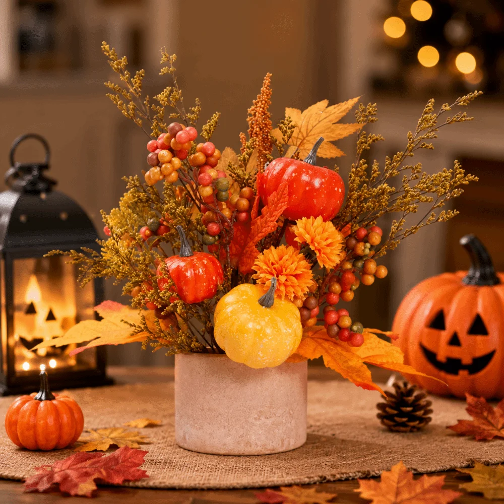 Durable Harvest Festival Pot Ornament Plastic Vibrant Artificial Simulation Potted Plant Decoration Decorative Realistic
