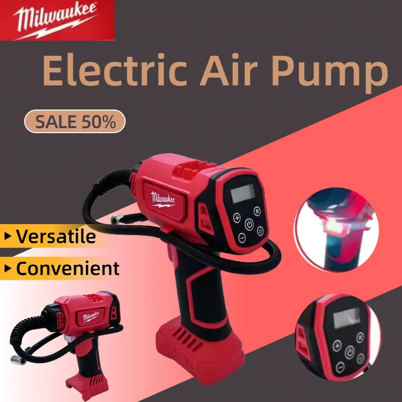 Milwaukee Cordless Car Tire Automatic Inflator Handheld Air Compressor Electric Air Pump For Milwaukee 18V Battery