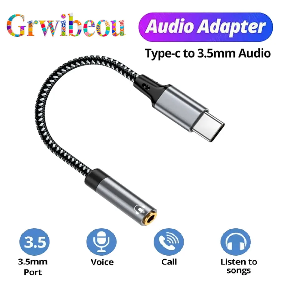 Type C 3.5 Aux Jack Audio Cable USB Type C To 3.5mm Audio Adapter Earphone Wire Converter For iPhone 15 Samsung GalaxyS23 S24