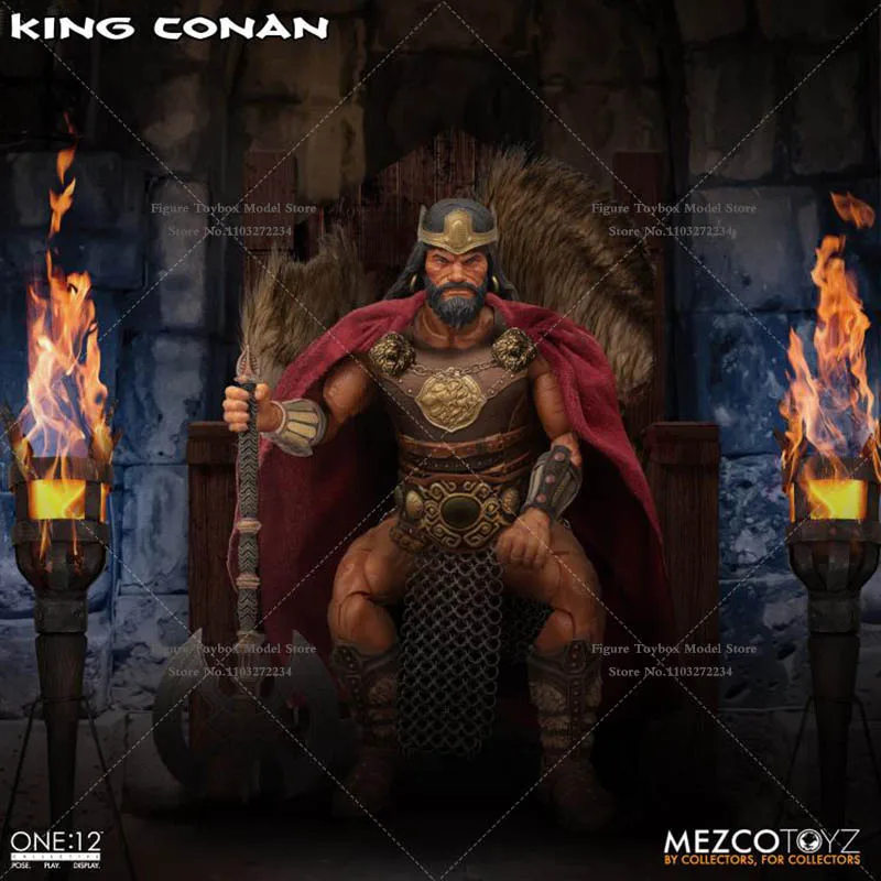 Mezco 1/12 Collectible Brave Guy King Conan Movable Male Action Figure Sword Shield Mini Model Accessory 6