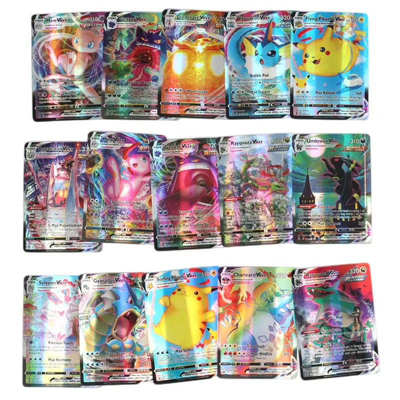 Holographic Pokemon Cards Scarlet Violet New ex Vstar Vmax GX in English Letter with Rainbow Arceus Shiny Charizard Kids Gift