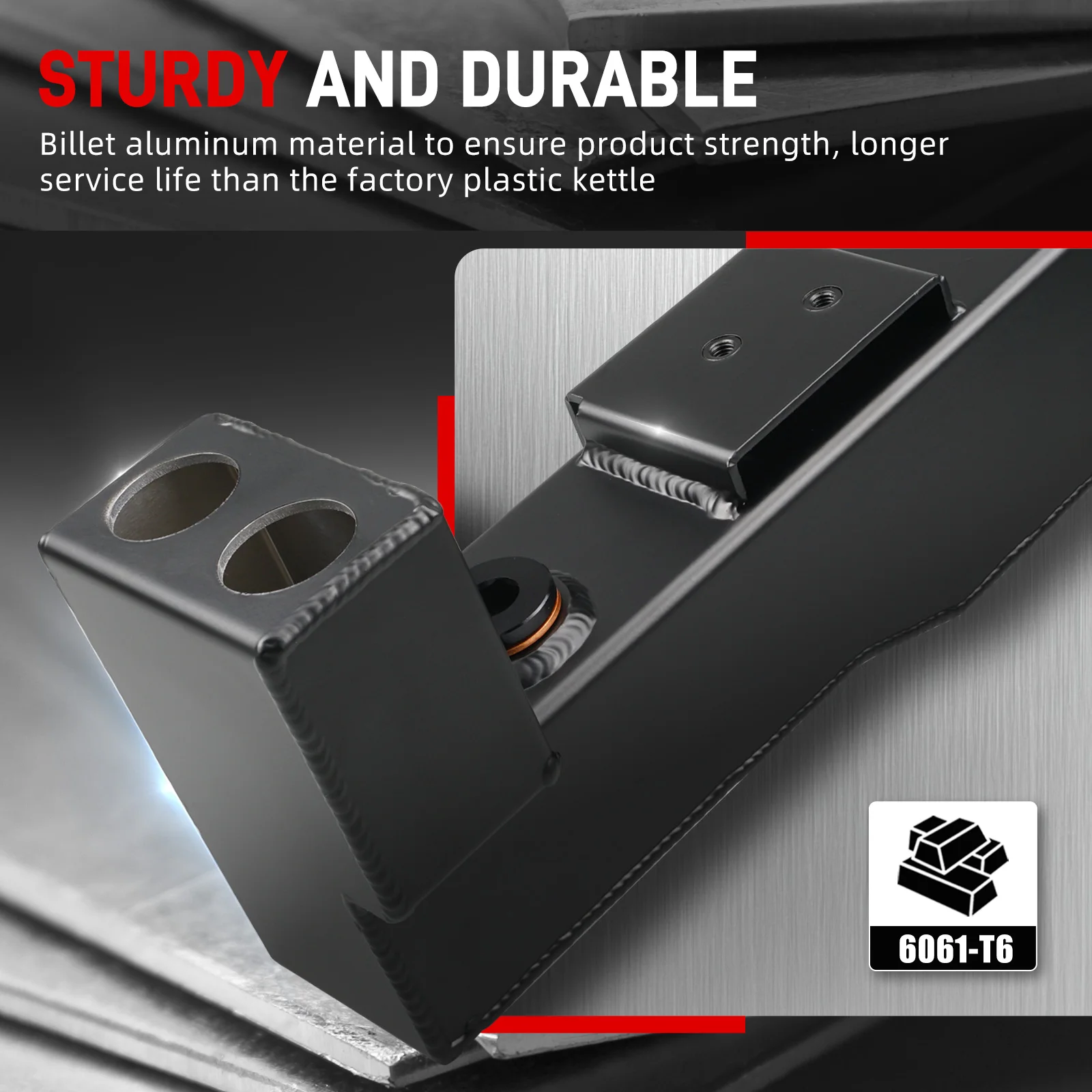 استبدال خزان سائل غسيل السيارات من الألومنيوم من BEVINSEE مع غطاء لسيارة Toyota 4Runner 14-24، استبدال 52103-35110، ملحقات السيارة