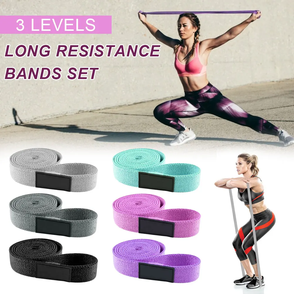 Resistance Band Exercise Workout Power Yoga Body Training Shaping Muscle Groups Durable Fabric 2m Long Lightweight Nonslip Bands