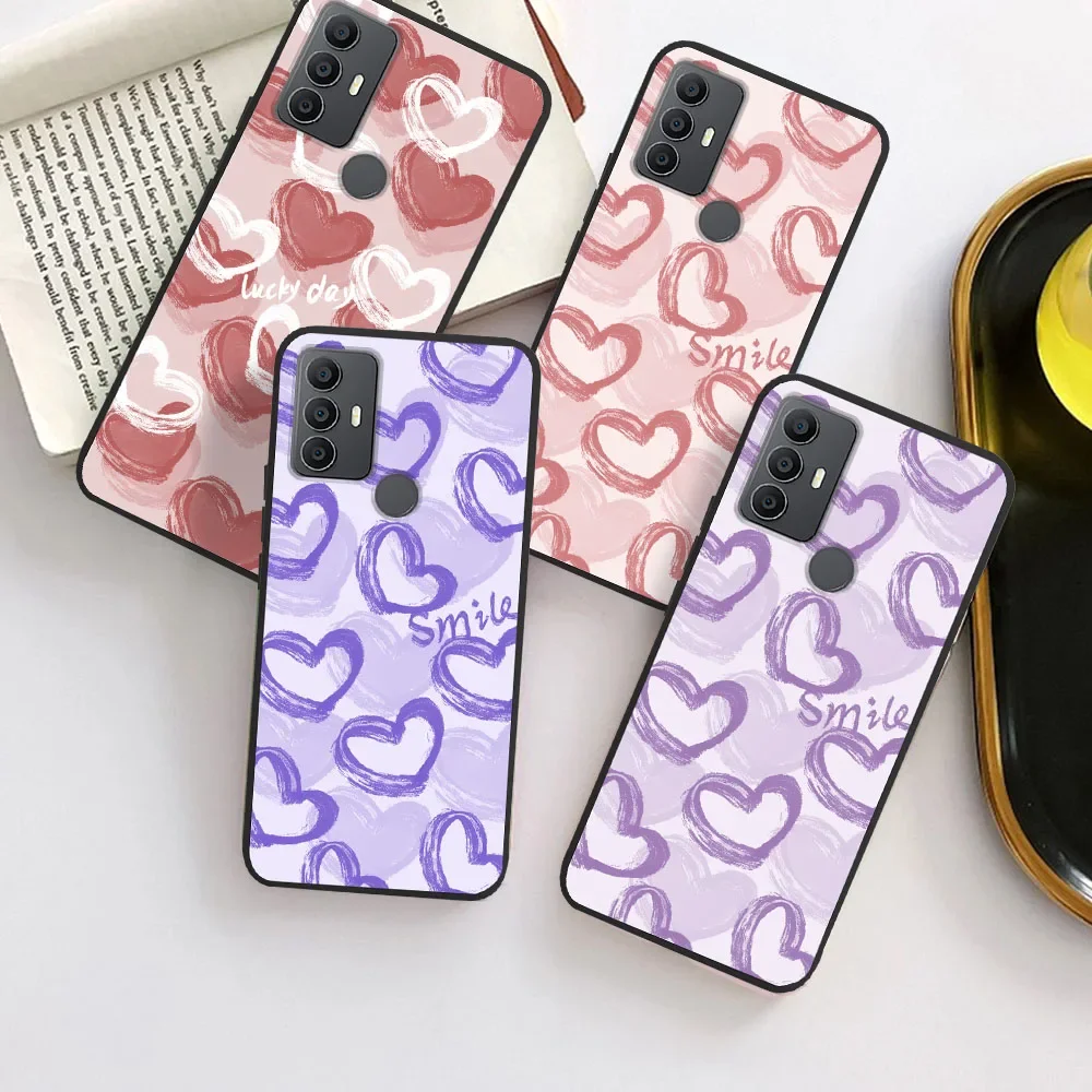Para TCL 30 SE Funda 306 305 Simple Love Funda suave de silicona para TCL 30E 306 305 Fundas para TCL30SE 30E TCL306 Funda Capa