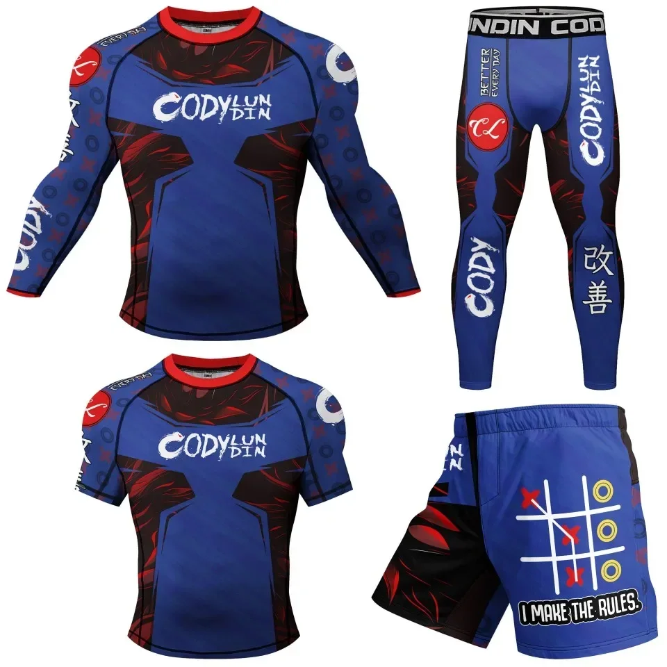 

Mens Kickboxing Sport Set Rashguard Running Sportswear MMA BJJ Fitness Basketball Jersey Gym Clothing Workout Training Tracksuit