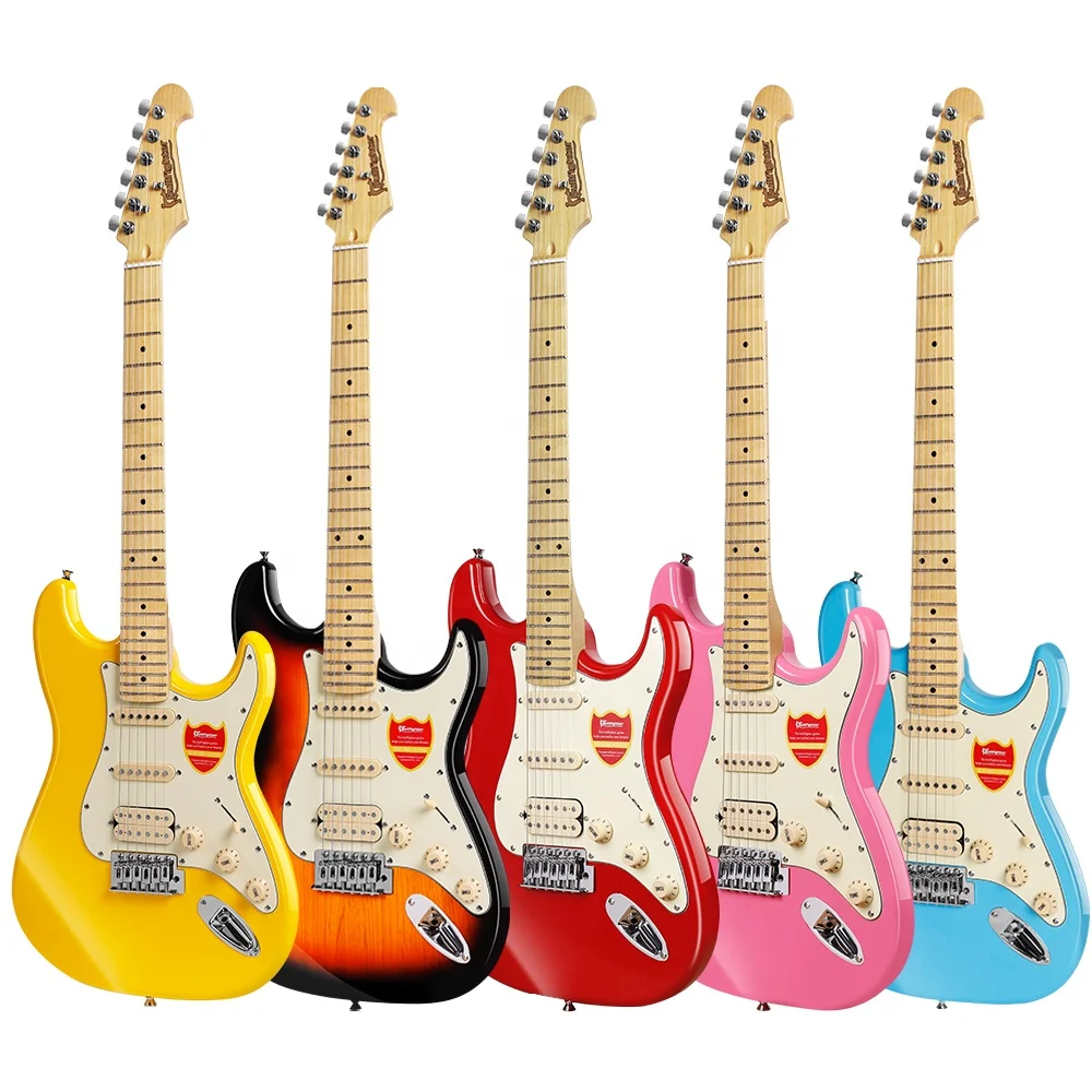 New arrivals ST electric guitar manufacturers DIY kit 6 strings Poplar wood Electric Guitar electric for beginner/students