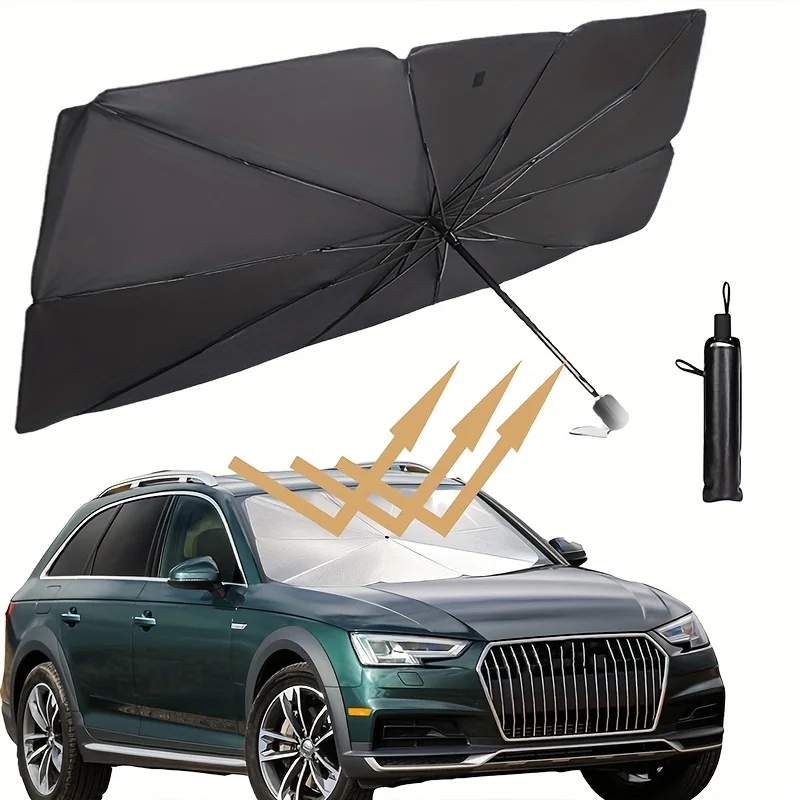 Front Car Windshield Sunshade Folding Umbrella Auto Anti-UV Sun Shade Parasol Umbrella Type for Car Window Summer Sun Protection