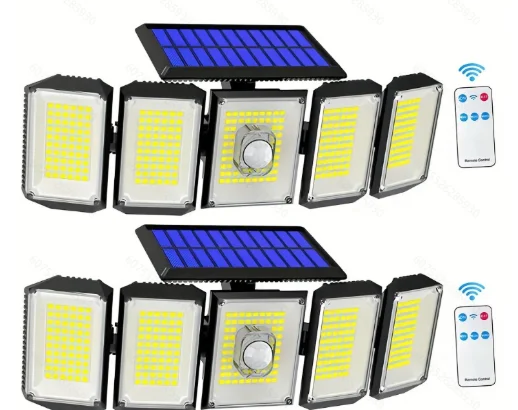 

5 Heads Solar 300 LED Light Outdoor Motion Sensor Waterproof Wide-angle Illumination Wall Lamp Garden Courtyard Street Lights