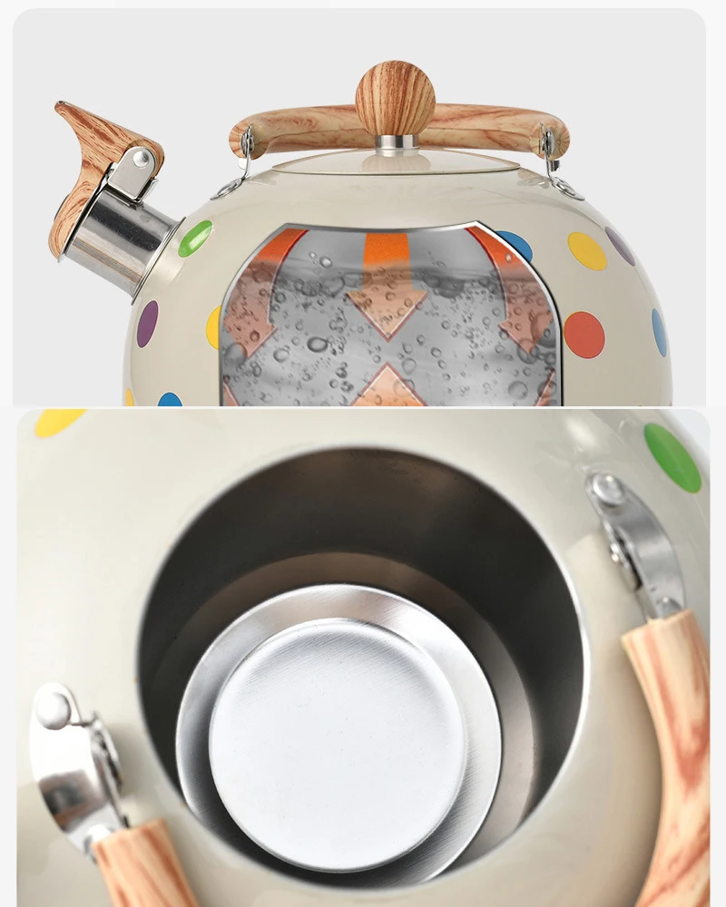 

D5 3L Whistling Gas Kettle Water Bottle Black Pumpkin Shape Stainless Steel Tea Kettle Pot With Whistle Heat-Proof Handle Teapot