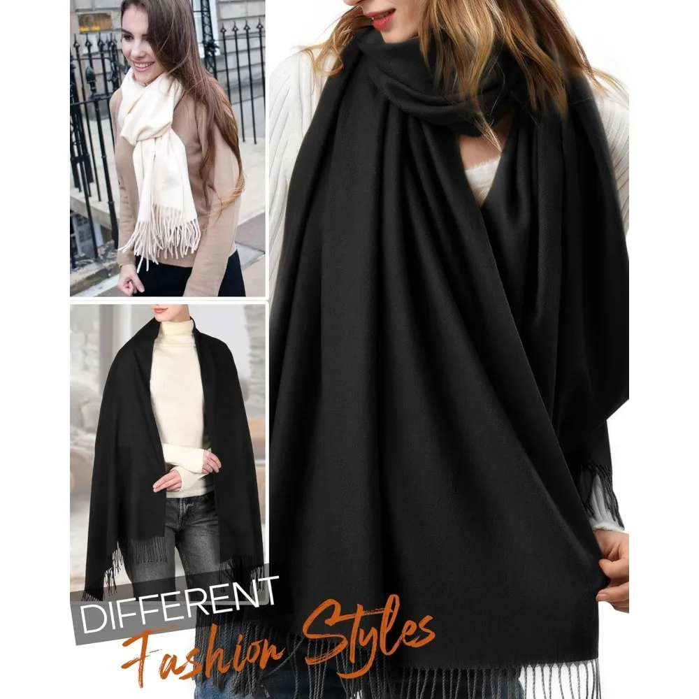 وشاح الشتاء للنساء شال الباشمينا يلتف الكشمير يشعر الدفء بطانية الموضة والأوشحة الهدايا
