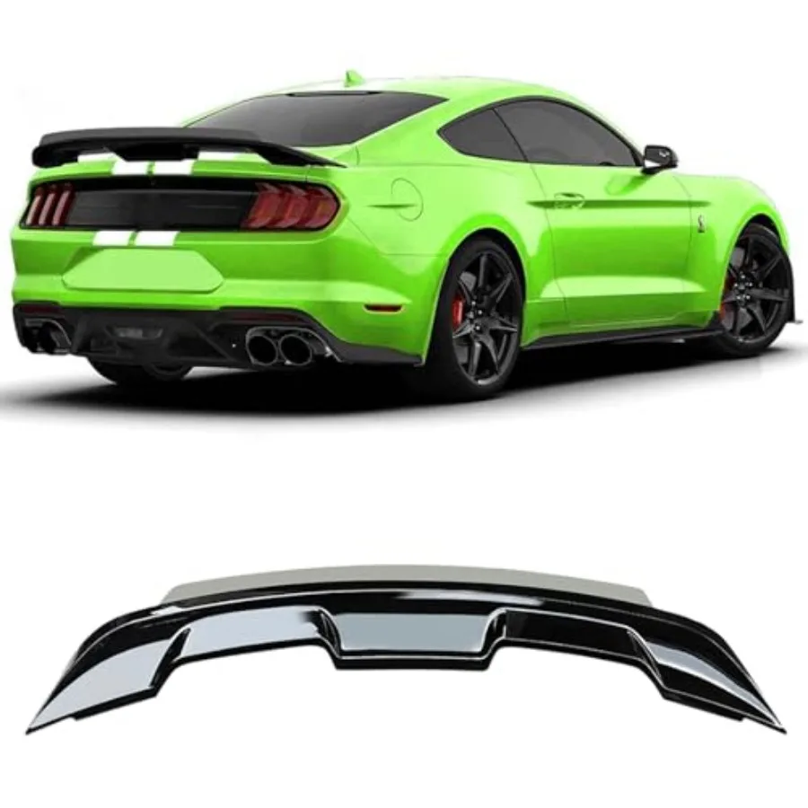 

Rear Spoiler Wing for Mustang 2015-2023 GT500 Style Glossy Black Wickerbill Set Compatible with Ford Mustang Rear Trunk Spoiler