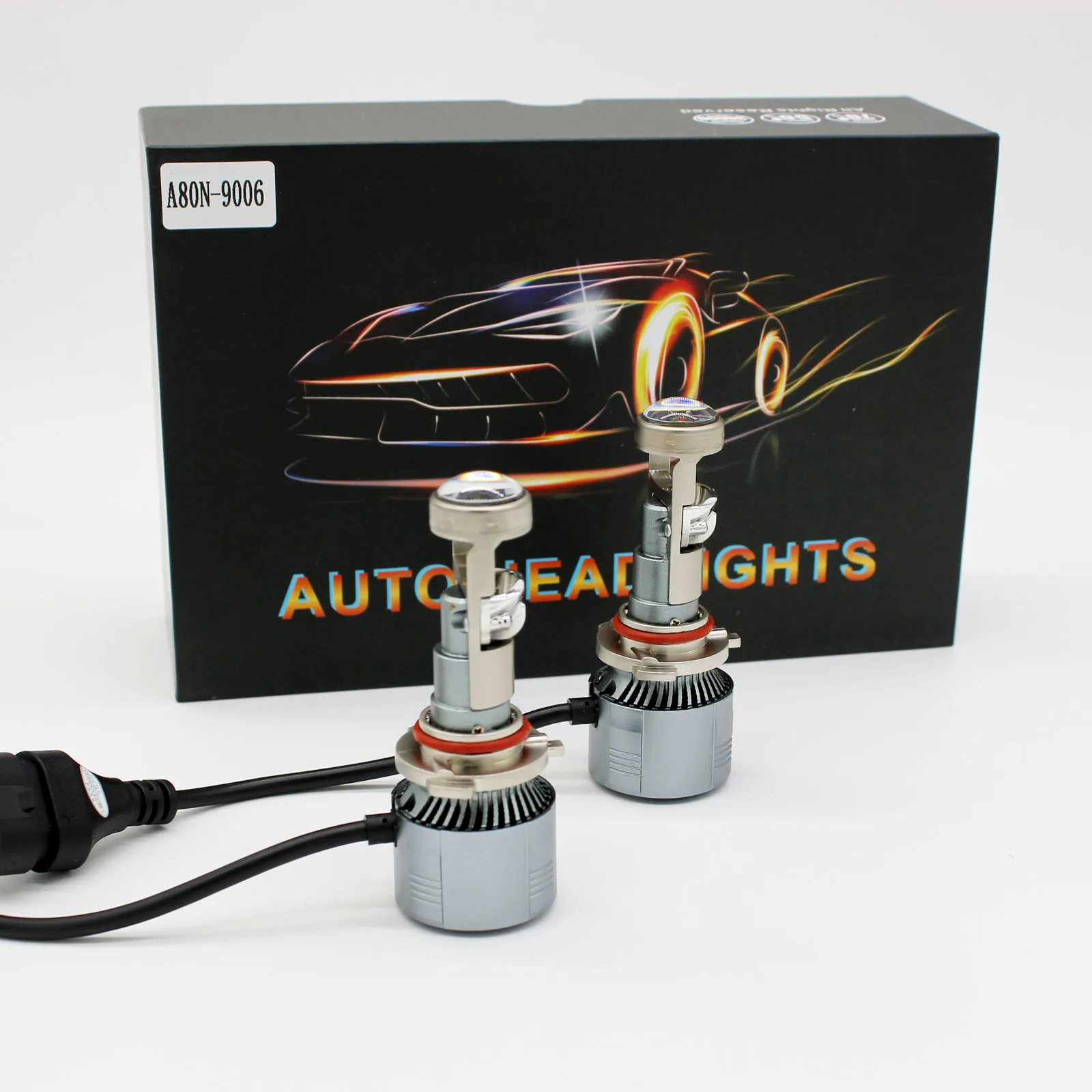 2PCS Super Bright 6000K 9006 HB4 9005 HB3 13000lm LED Mini Projector Lens Fog lights Headlights High and Low Beam