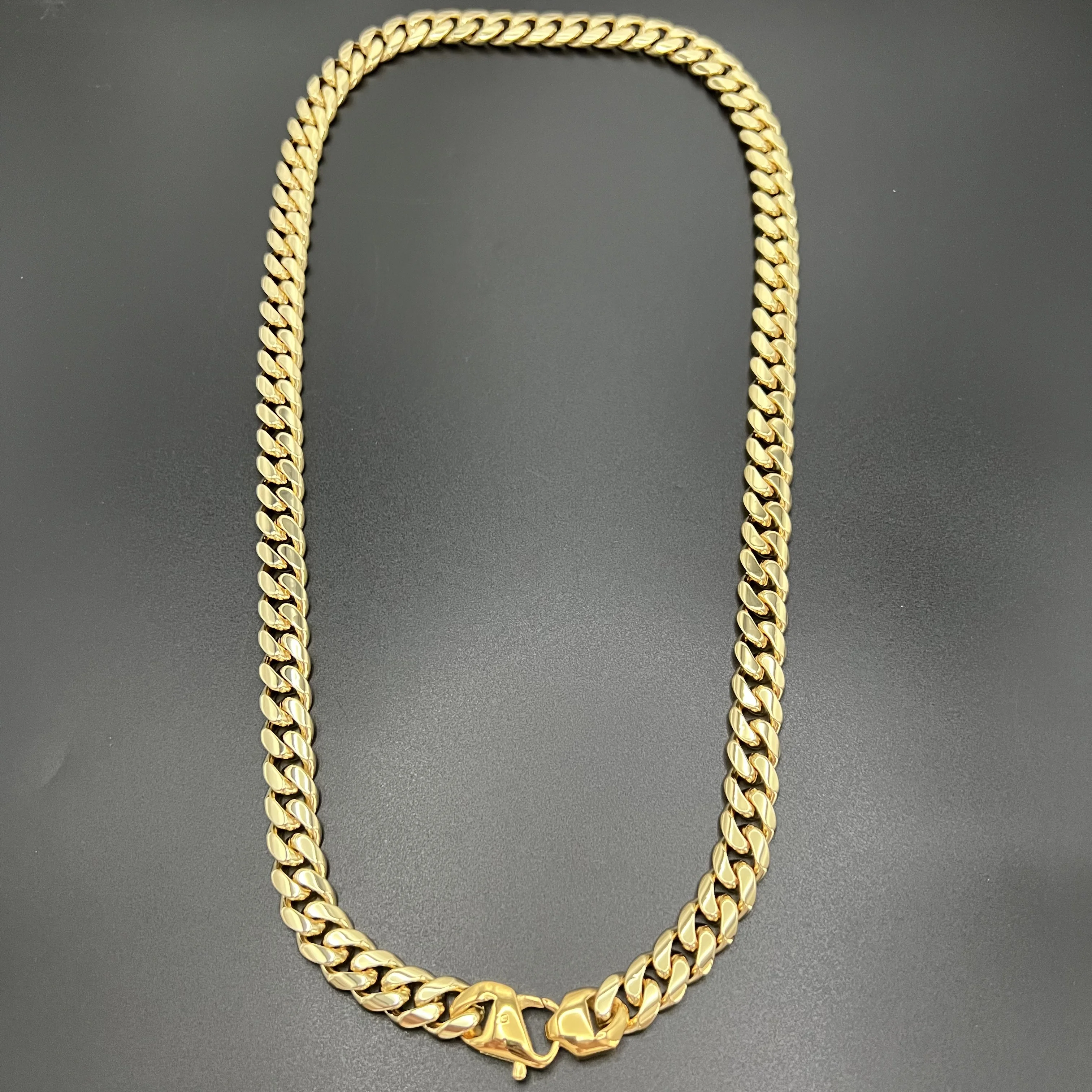 12mm 18K Gold 5-Layer Plated Premium Durable Cuban Chain (Lobster Clasp)