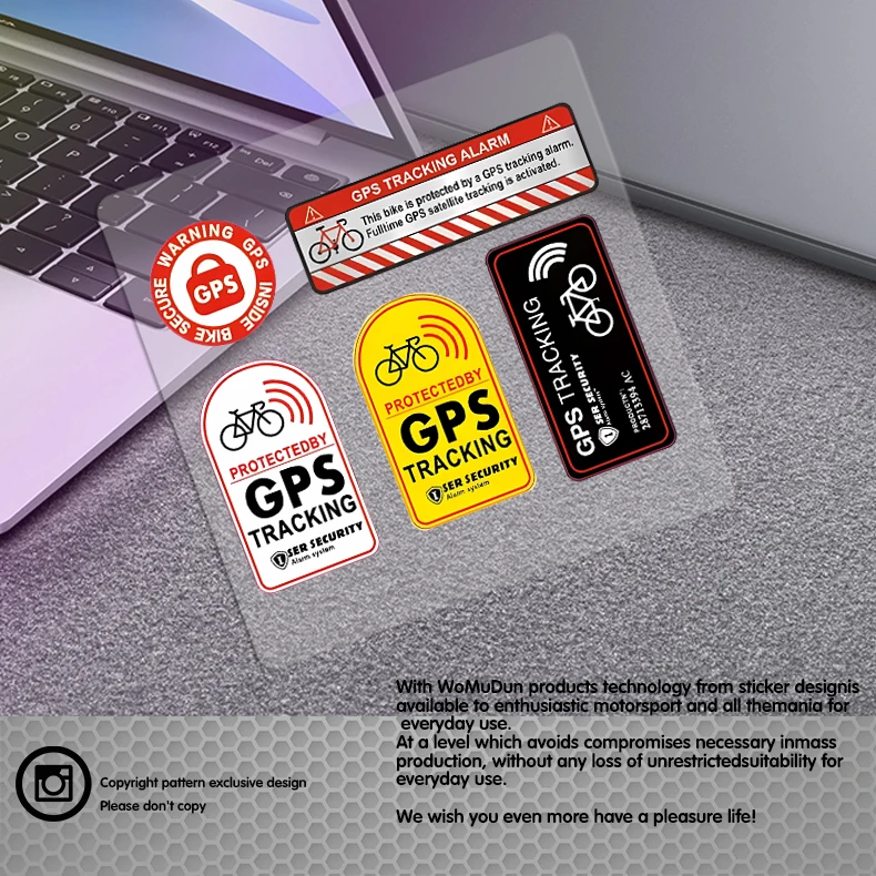 

GPS Tracking Alarm Sticker MTB Road Bike Scooter Motorcycle Anti-Theft Decal Warning Reflective Paster For Bicycle Accessories