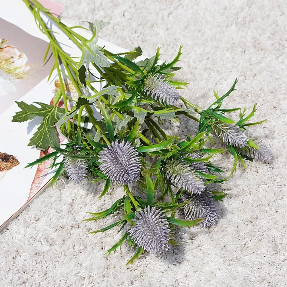 Real Touch Artificial Sea Holly Branch Handmade Exquisite Simulation Sea Holly Flowers Realistic Fake Flowers