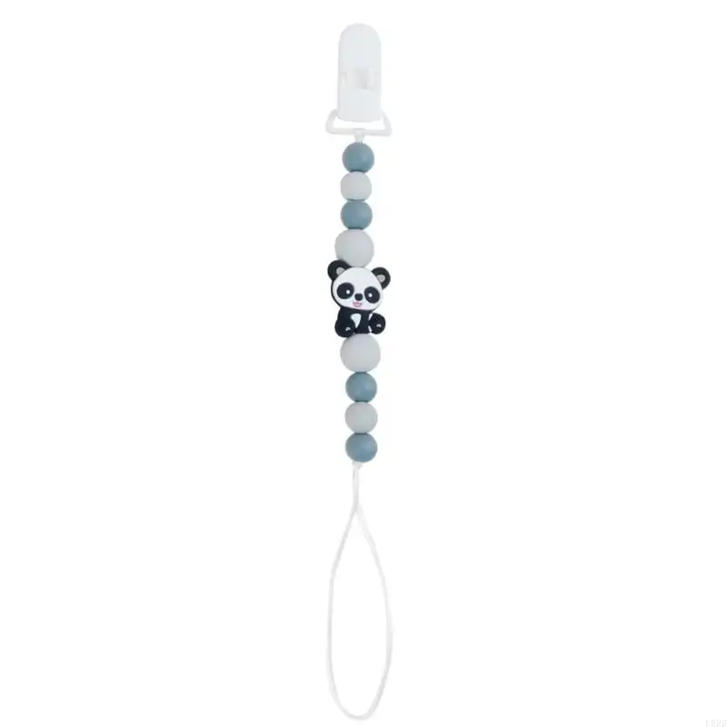 

Pacifier Clips Teether Pacifier Strap Baby Teething Clips for Girls Boys Panda Pacifier Holders Chain Baby Supplies L8RB