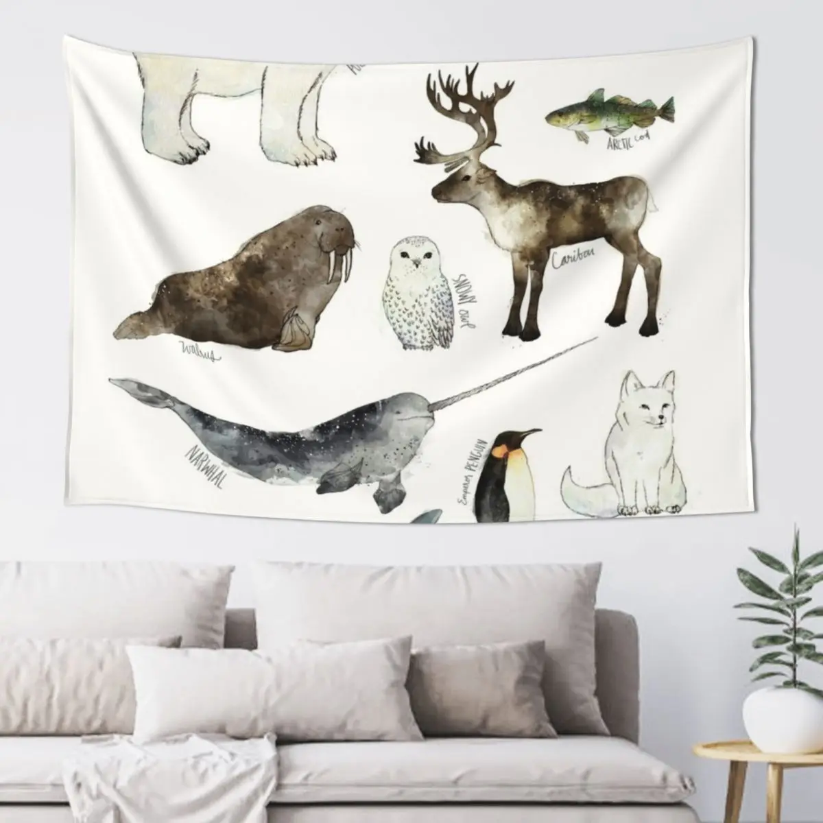 

Arctic & Antarctic Animals Tapestry Nordic Home Decor House Decorations Anime Decor Tapestry