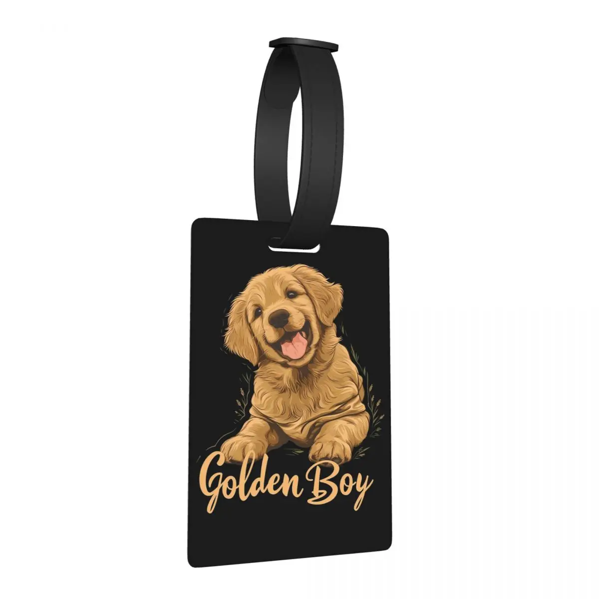 

Golden Retriever Boy Happy Dog Pet Smile Portrait Luggage Tags Suitcase Cute Baggage Boarding Tag Label Holder ID Name Address