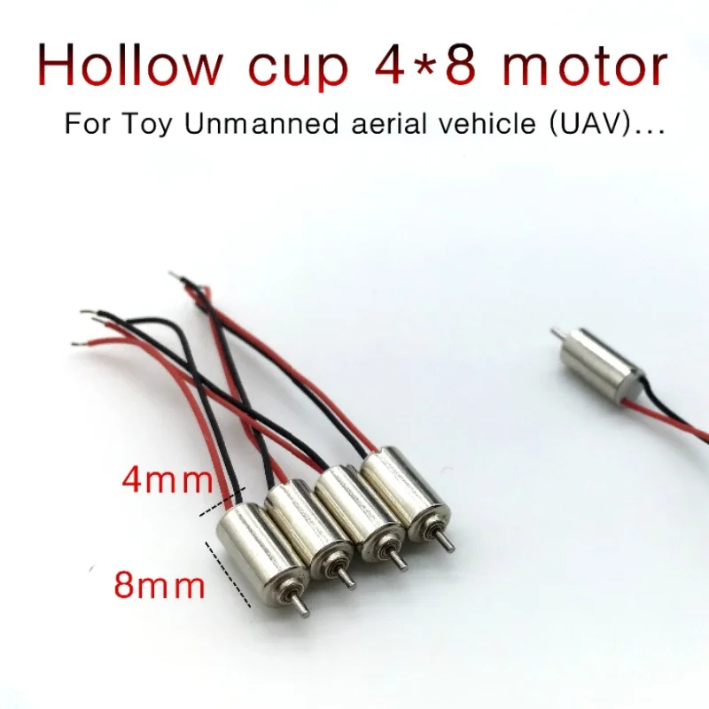 

5PCS/LOT 408 DC MOTOR Hollow Cup Motor 4*8mm 1.5V-4.5V Motor Drive With Line Toy Unmanned Aerial Vehicle (UAV ) Motor