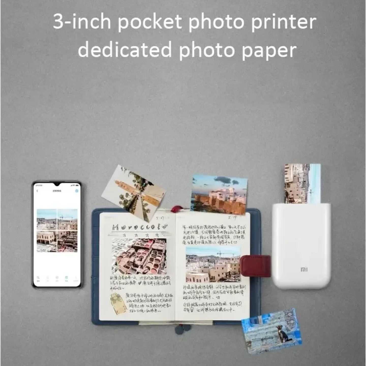50er-Pack Xiaomi Pocket Printer Papier ZINK Fotopapier 3x5 Mi Tragbares Fotopapier für Drucker Selbstklebendes Scrapbook-Papier – Detail 3
