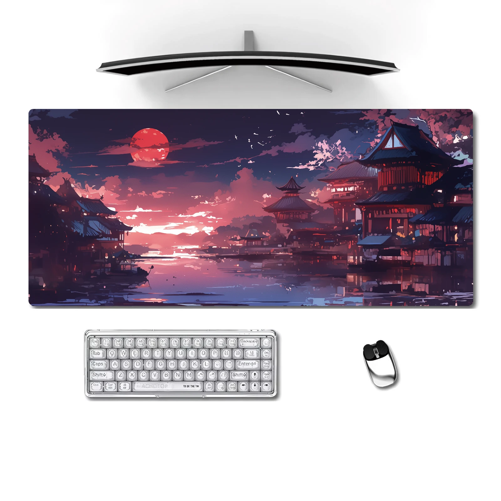 

Chinese Style Landscape Large Size Anti-slip Rubber Mouse Pad Computer Gaming Accessories Keyboard Desktop Decor Mat for Offices