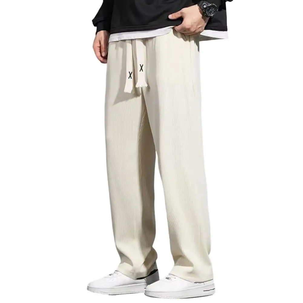 Soft Male Trousers Solid Color Casual Wear Comfortable Fashion Summer Casual Long Pants