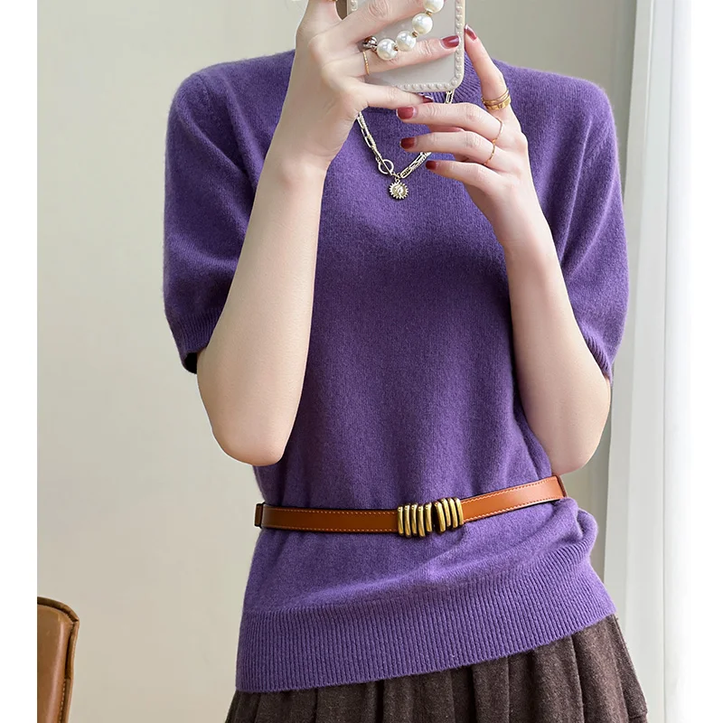 100% Australian Wool Knitting Pullovers Women New Spring Soft Warm Knitwears Hot Sale Ladies Woolen Sweaters