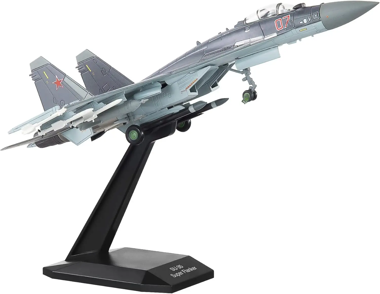 1/100 Scale SU-35 Attack Plane Metal Fighter Military Model Kit Diecast Plane Model Toy for Commemorate Collection or Gifts
