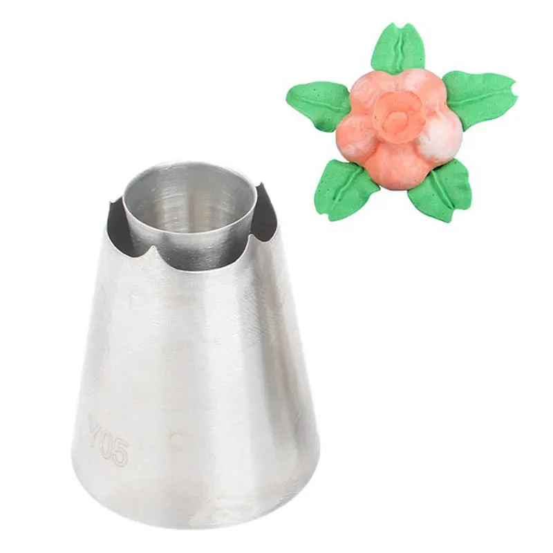 1/2Pcs Y05#Y06# Pastry Nozzles Stainless Steel Romia Hollow Flower Nozzle Cupcake Dessert Fondant Icing Piping Tips Baking Tools