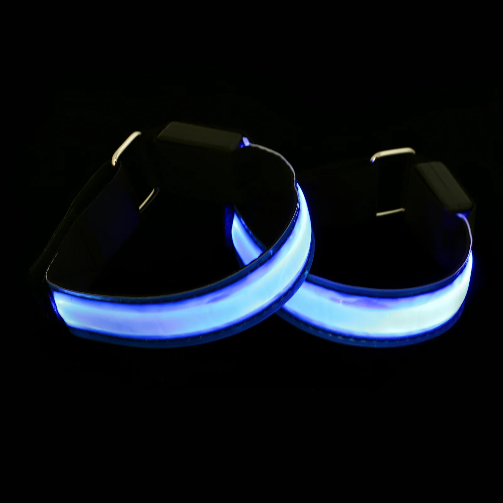 2 Pcs Luminous Armband Light Props Night Running Strap Supply Blue LED Armlet Signal