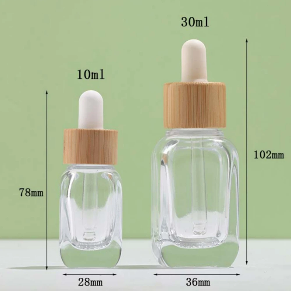 Butelka z kroplomierzem na olejki eteryczne z naturalnego bambusa, 10 ml 30 ml, różowa, przezroczysta, do aromaterapii, butelka z pipetą na płyny, butelki wielokrotnego użytku do podróży