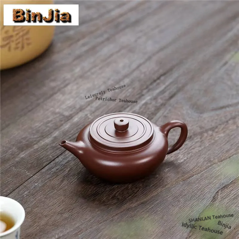 

140ml Boutique Yixing Purple Clay Teapot Handmade Beauty Pot Raw Ore Purple Mud Kettle Chinese Zisha Tea Set Collection Supplies